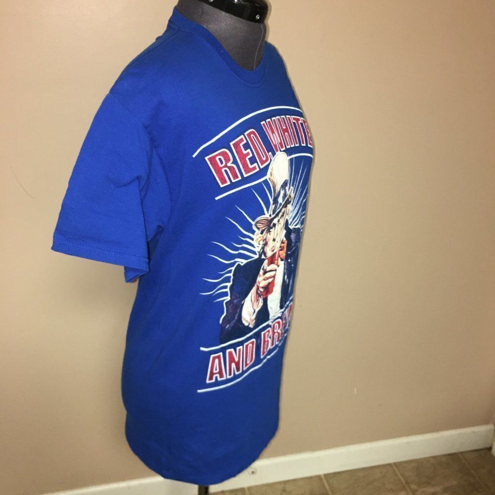 Red White and Beer Abe Lincoln Shirt Medium - Picture 3 of 5